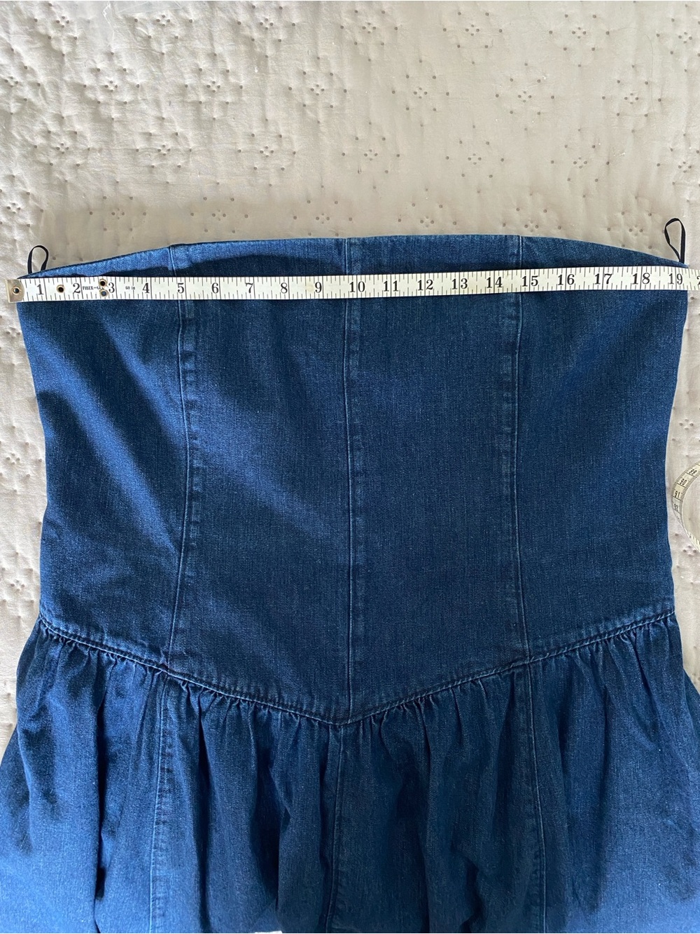 NWT Zara Strapless Dark Wash Denim MIDI Dress | Quiet Luxury Modern Chic  XXL - Picture 13 of 15